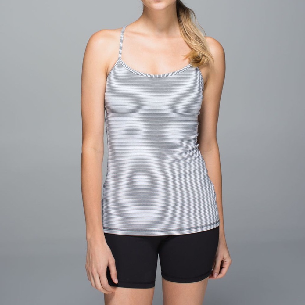 Lululemon Power Y Tank *Luon | Tonka Stripe Heathered Slate White